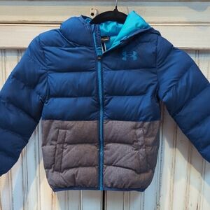 Under Armour Kids Blue and Gray puffer Jacket. Sz 4